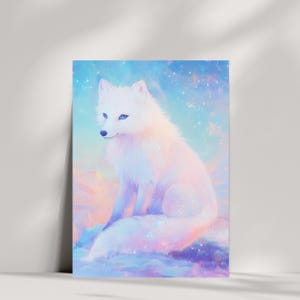 Arctic Fox Spirit Animal Large A5 Card | Mystic Spirit Animal | Perfect for framing after gifting