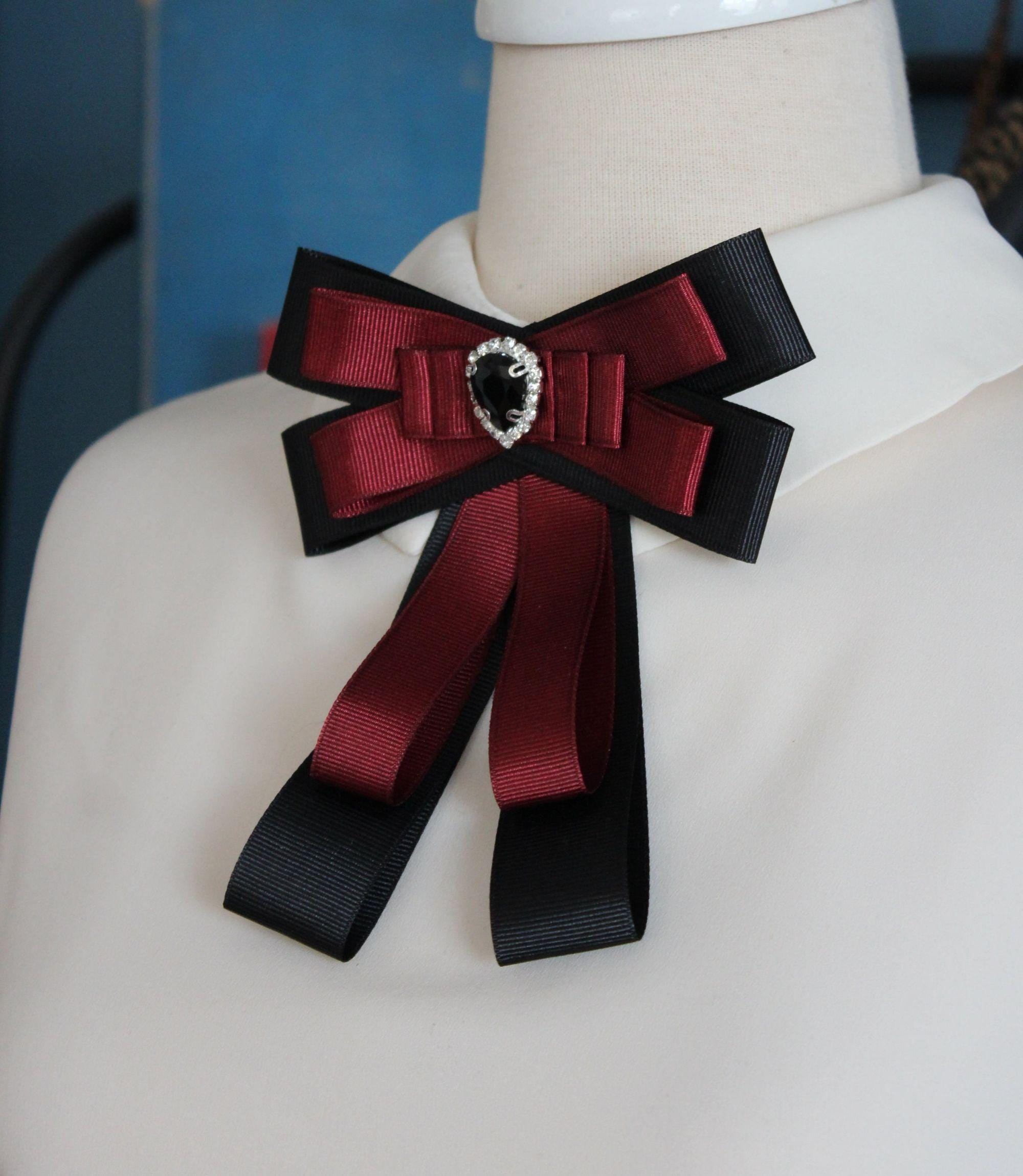 Handmade Angelina Ribbon Brooch, Woman Collar Accessory, Gift for Her ...