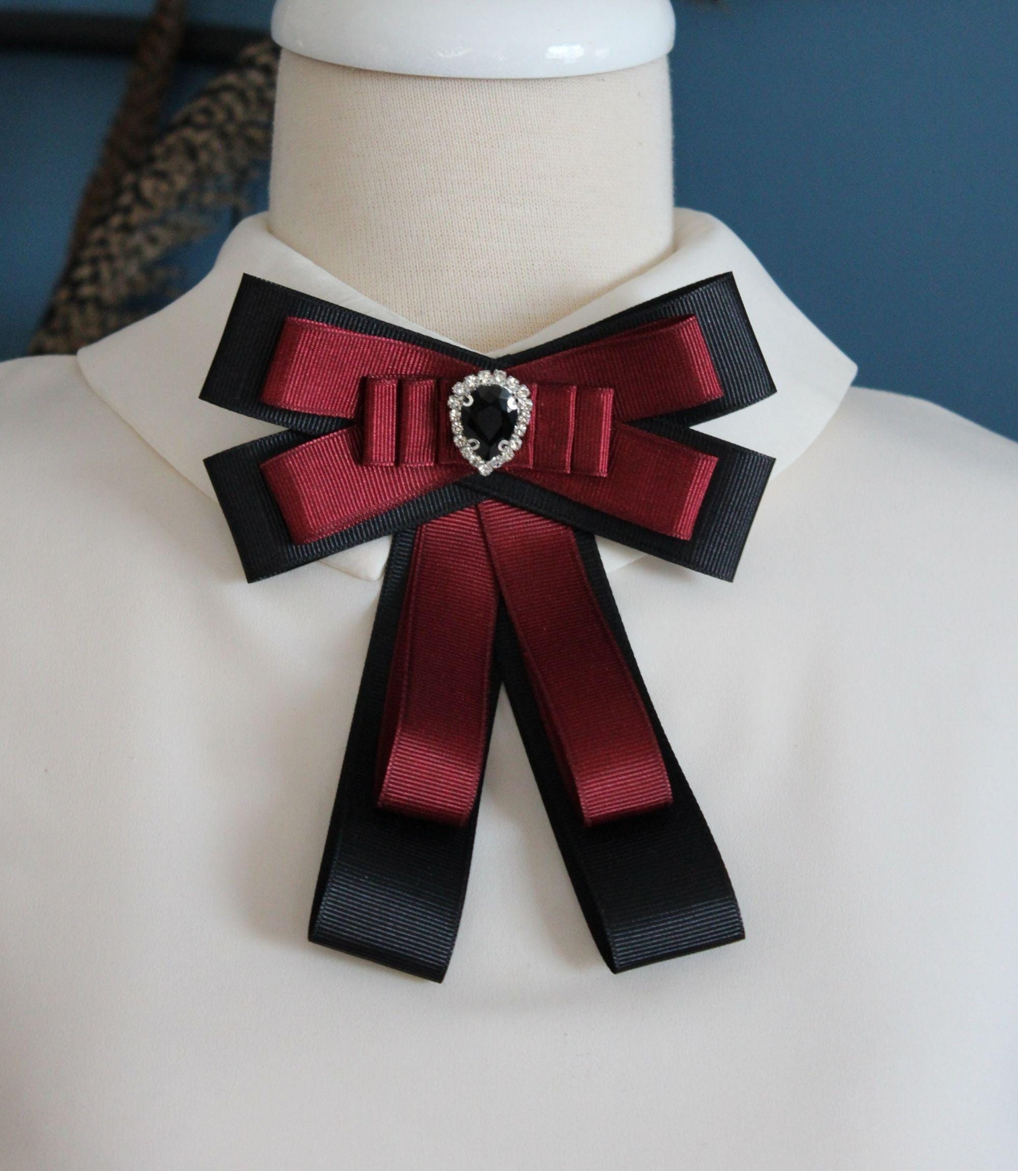 Handmade Angelina Ribbon Brooch, Woman Collar Accessory, Gift for Her ...