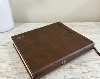 Biblia NVI personalizada, regalo conmemorativo de cuero suave grabado, recuerdo de condolencia personalizado