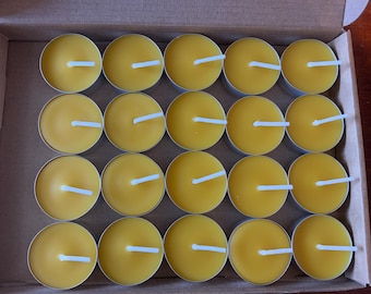 Pure beeswax Tealights , hand poured  , home decoration honey scents