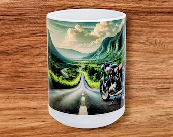 Vintage motorcykelkaffemugg Keramisk mugg, (340 g, 450 g) Vintage motorcykel för trafik