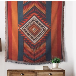 Woven Blanket Cherokee Tsalagi Tapestry Cotton Polyester Blend Quality Blanket Soft Cozy Woven Blanket bild 1