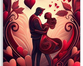 Poster verliefde man en vrouw, verliefd stel, poster datingrelatie, poster museumkwaliteit muurkunst woondecoratie