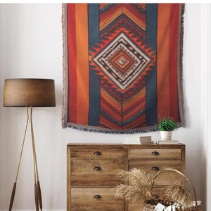 Woven Blanket Cherokee Tsalagi Tapestry Cotton Polyester Blend Quality Blanket Soft Cozy Woven Blanket bild 2