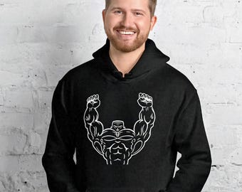 Strongman-hoodie, nieuw gewaagd ontwerp, Strongest Man, fitnesskleding voor heren, powerlifting bodybuilding