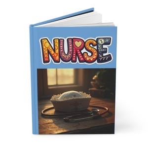 Carnet d'infirmières à couverture rigide, 150 pages lignées, revêtement laminé mat avec reliure papier cartonné
