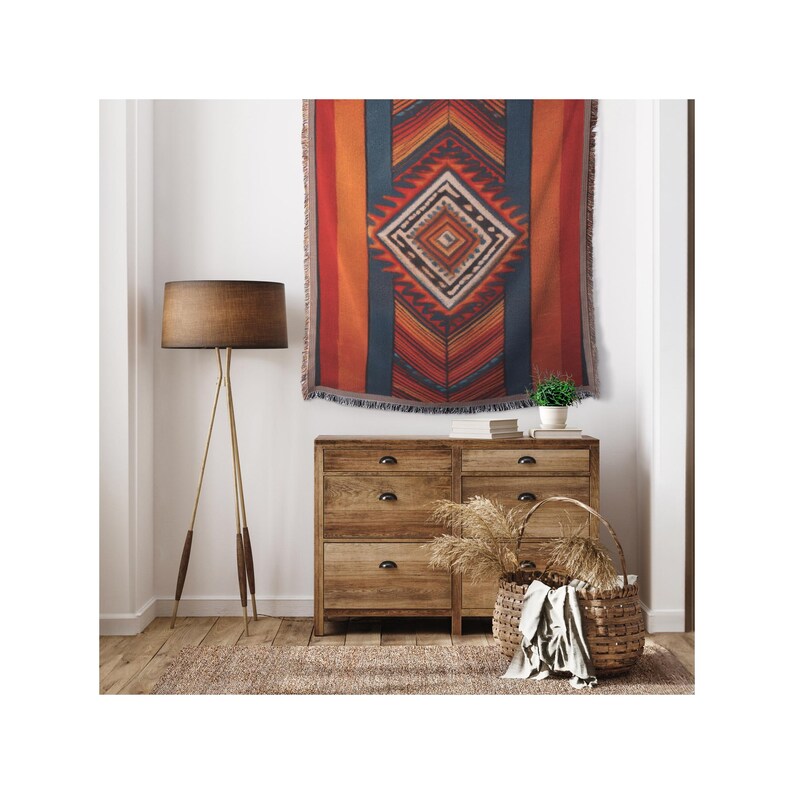 Woven Blanket Cherokee Tsalagi Tapestry Cotton Polyester Blend Quality Blanket Soft Cozy Woven Blanket bild 7