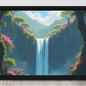 Majestic Waterfall Canvas Wall Art Framed Waterfall Canvas Print Home Decor Office Decor Art