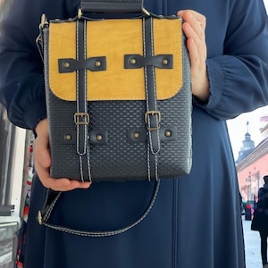 Bolso de mano de cuero hecho a mano. Cartera de cuero, bolso de hombro de cuero, bolso de mano personalizado para mujeres Función dual: bolso de mano y mochila