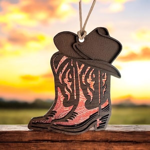 Cowboy Boots ‘N Hat Ornament | Handmade Ornament | Western Ornament