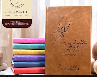 Personalized Daughter Journal, Engraved Leatherette Notebook, Keepsake Gift, Name Customization