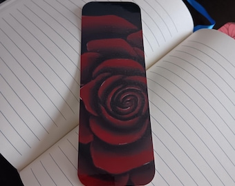 Red Rose Bookmark | Gothic Floral Bookmark for Readers | Dark Academia Gift