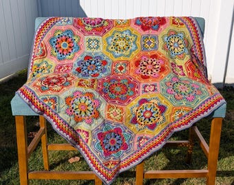Persian Tiles Crochet Blanket Pattern & Yarn Pack: Marrakesh