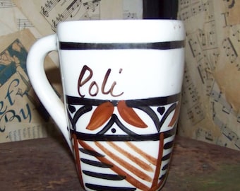 Tiki Coffee Mug, Made in Hawaii for Poli, Poi Pot Souvenir, Coffee Bar Decor