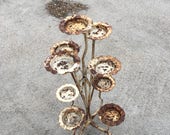 White Iron Plant Stand, Vintage African Violet Metal Plant Stand, 9 Tray Plant Stand, Chippy Rusty Garden Art Decor, Farmhouse Decor