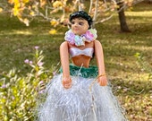 Hawaiian Hula Girl, Dancing Sibyl, Dashboard Wiggler Nodder, Hawaiian Novelty Souvenir, Lady Grass Skirt, Retro Tiki Bar Decor, Beach Vibe