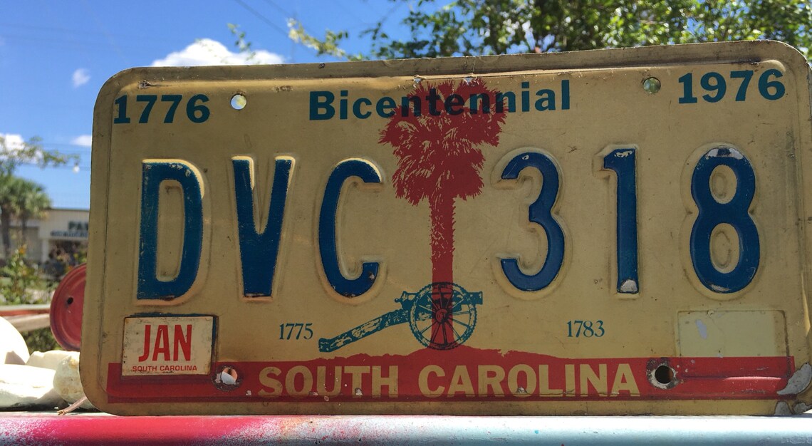 1976 South Carolina Bicentennial Car License Plate Vintage | Etsy
