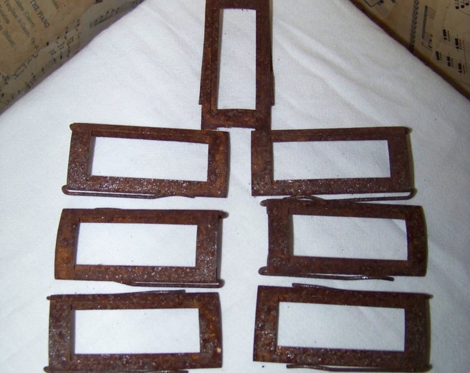 9 Rusty Spring Lock Metal Label Holdersvintage Office Etsy