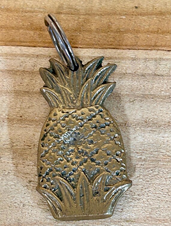 Brass Pineapple Key Ring Key Chain Backpack Charm… - image 6