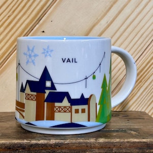 Vail Colorado Starbucks Coffee Mug Classic You Are Here Coffee Cup Blue Interior Colorful Exterior Collectible Coffee Station Bar
