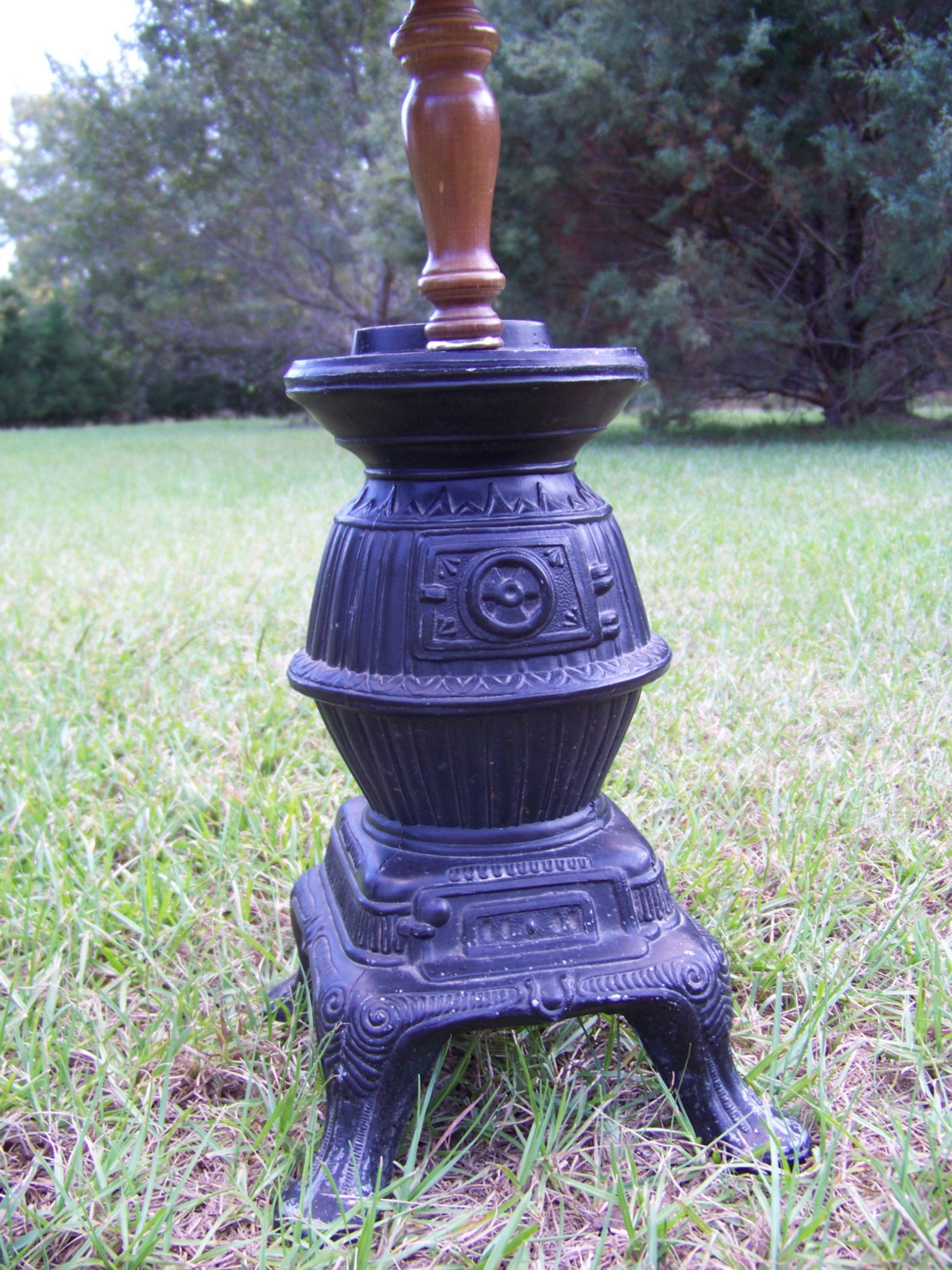 Vintage Pot Belly Stove Ashtray Stand...Black Cast Etsy