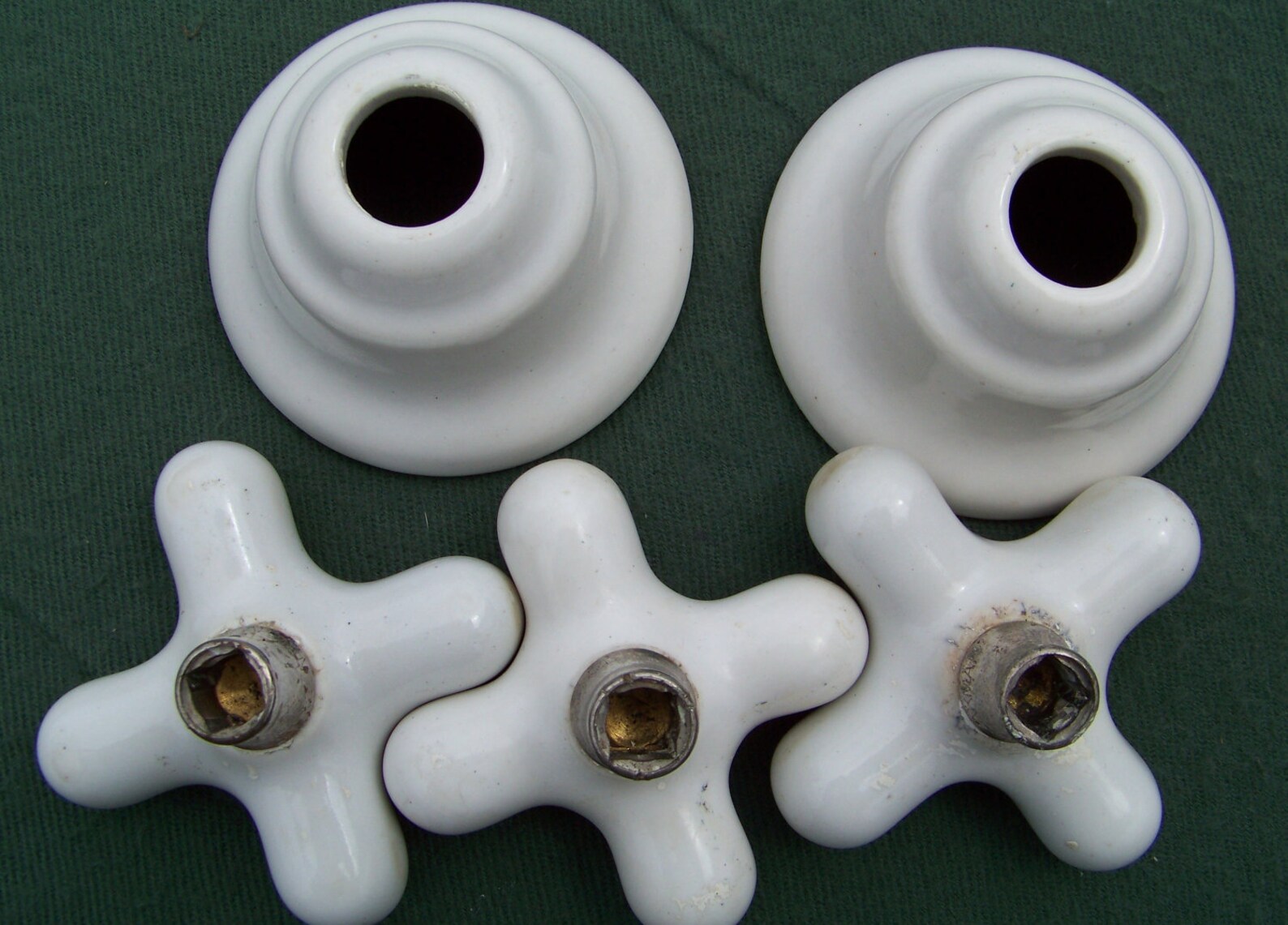 Vintage White Porcelain Bathroom Kitchen Faucet Handles with | Etsy