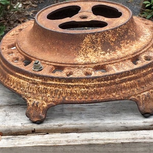 Antique Ornate Rusty Cast Iron Lamp Base, Victorian Bridge Floor Lamp Base, Rustic Home Staging, Vintage Salvaged Lamp Base, Farmhouse Decor