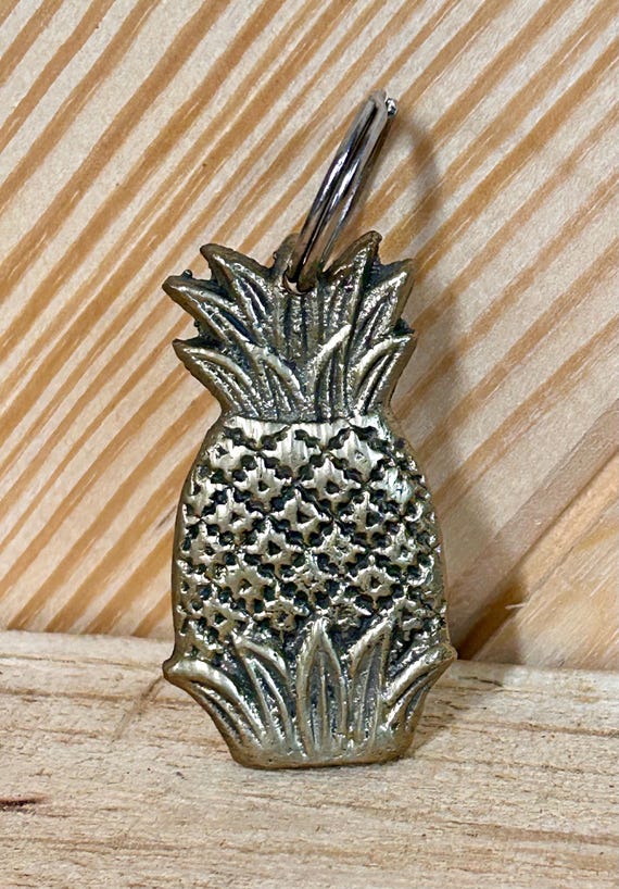 Brass Pineapple Key Ring Key Chain Backpack Charm… - image 2