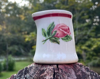 Pretty Rose Flower Creamer White Pink Cream Pitcher Syrup Pitcher Retro Restaurant Ware Farmhouse Inspired Coffee Bar Coffee Station Decor
