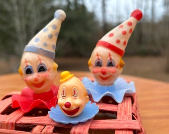 Clown Head Cake Toppers Cupcake Toppers Vintage Birthday Cake Decoration