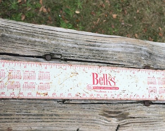 1952 Metal Advertising Ruler Belk's Department Store Florence SC Southern Hometown Charm Convex Calendar Ruler Made in USA