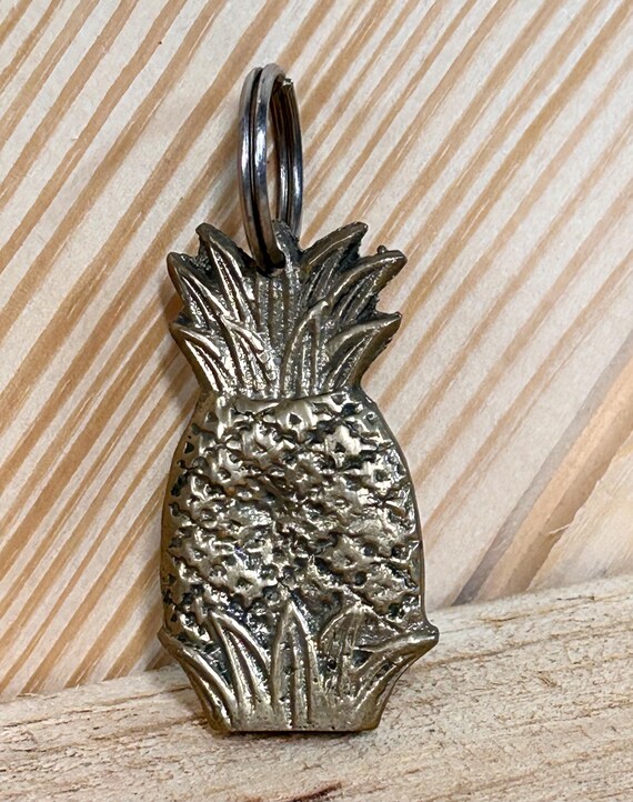 Brass Pineapple Key Ring Key Chain Backpack Charm… - image 9