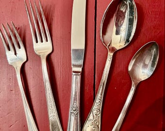 Silverplate Vintage Mismatched Place Settings