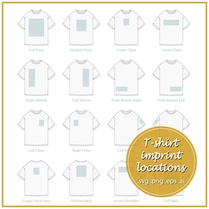 T-Shirt technische Zeichnung Regular fit Aufdruck Standorte Kunst Richtlinien für Siebdruck eps svg png bearbeitbare Farben bearbeitbarer Hintergrund