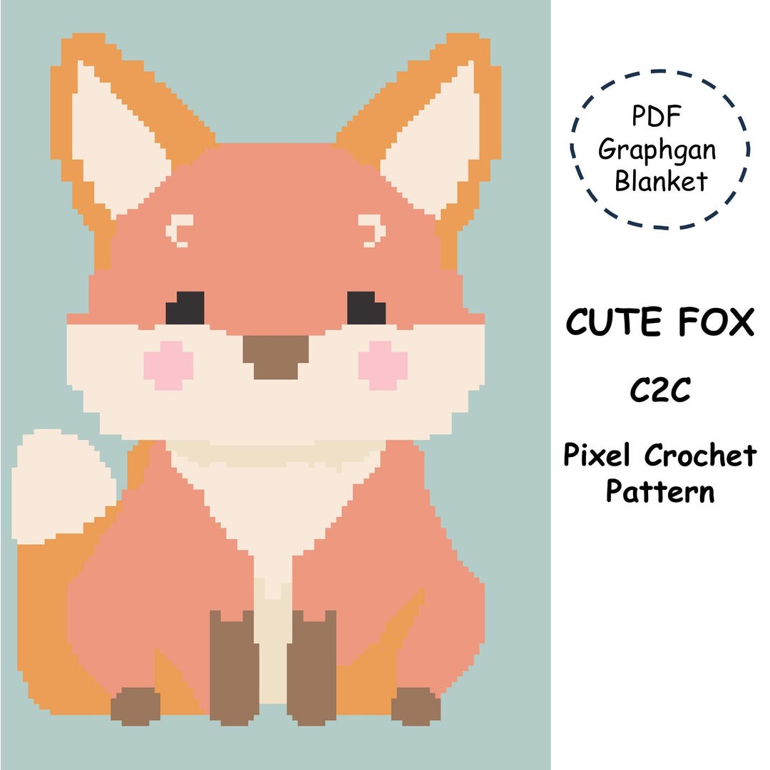 PDF Cute Fox C2C Crochet Blanket Pattern – Pixel Graphgan Chart PDF ...