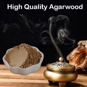 100g Pure Agarwood Powder, Natural Oud Incense Powder for Meditation & Home Fragrance, Vietnamese Agarwood Buddhist Ritual