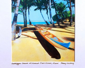 Outrigger canoe at Mama's Fish House Restaurant Maui