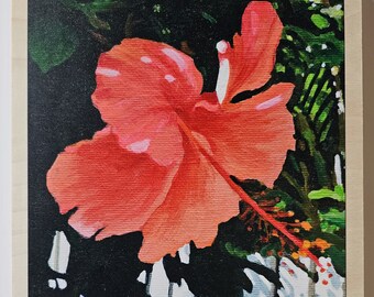 NEW! WOOD PRINTS! “Pink Hibiscus" Maui”