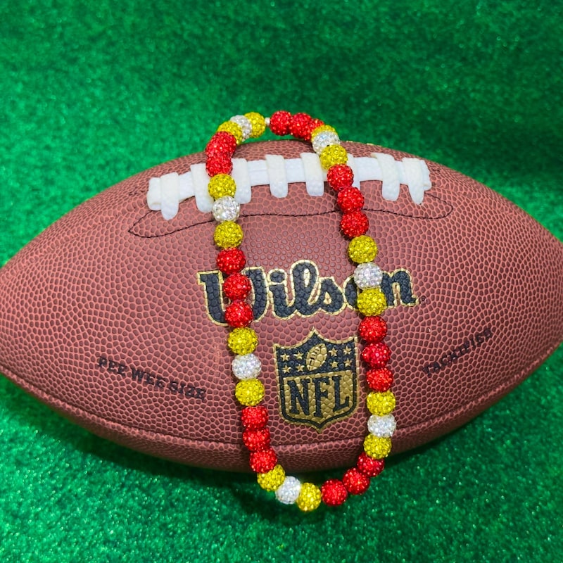 KC Chiefs Beaded Stone Necklace NFL Kansas City main image 1