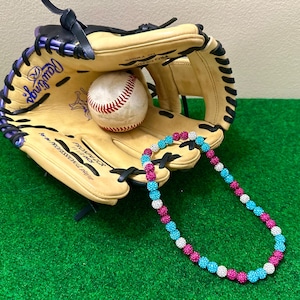 Miami Vice Inspired Baseball Sports Drip Rhinestone Beaded Necklace - Etsy