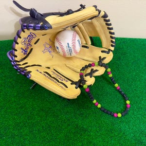Party Inspired Baseball Sports Drip Rhinestone Beaded Necklace