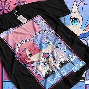 Re:Zero-tröja, Re Zero-t-shirt, Emilia, Ram, Subaru, japansk, Manga, Anime-tröja, Waifu, Kawaii, Streetwear, Unisex