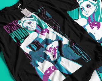 T-shirt Cyberpunk Edgerunners, chemise néon DAVID & LUCY Edge runners, Rebecca Cyberpunk Edgerunners, chemise Cyberpunk, Cyberpunk Edgerunner