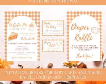 Herbst-Babyparty-Einladung: Cutie Pie-Thema (bearbeitbare Canva-Vorlagen)