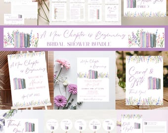 Storybook Bridal Shower Invitation & Games Bundle (Canva Templates)