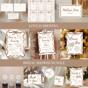 Liebe braut Brautdusche Einladung & Spiele Bundle: Bearbeitbare Vorlagen (Digitaler Download)