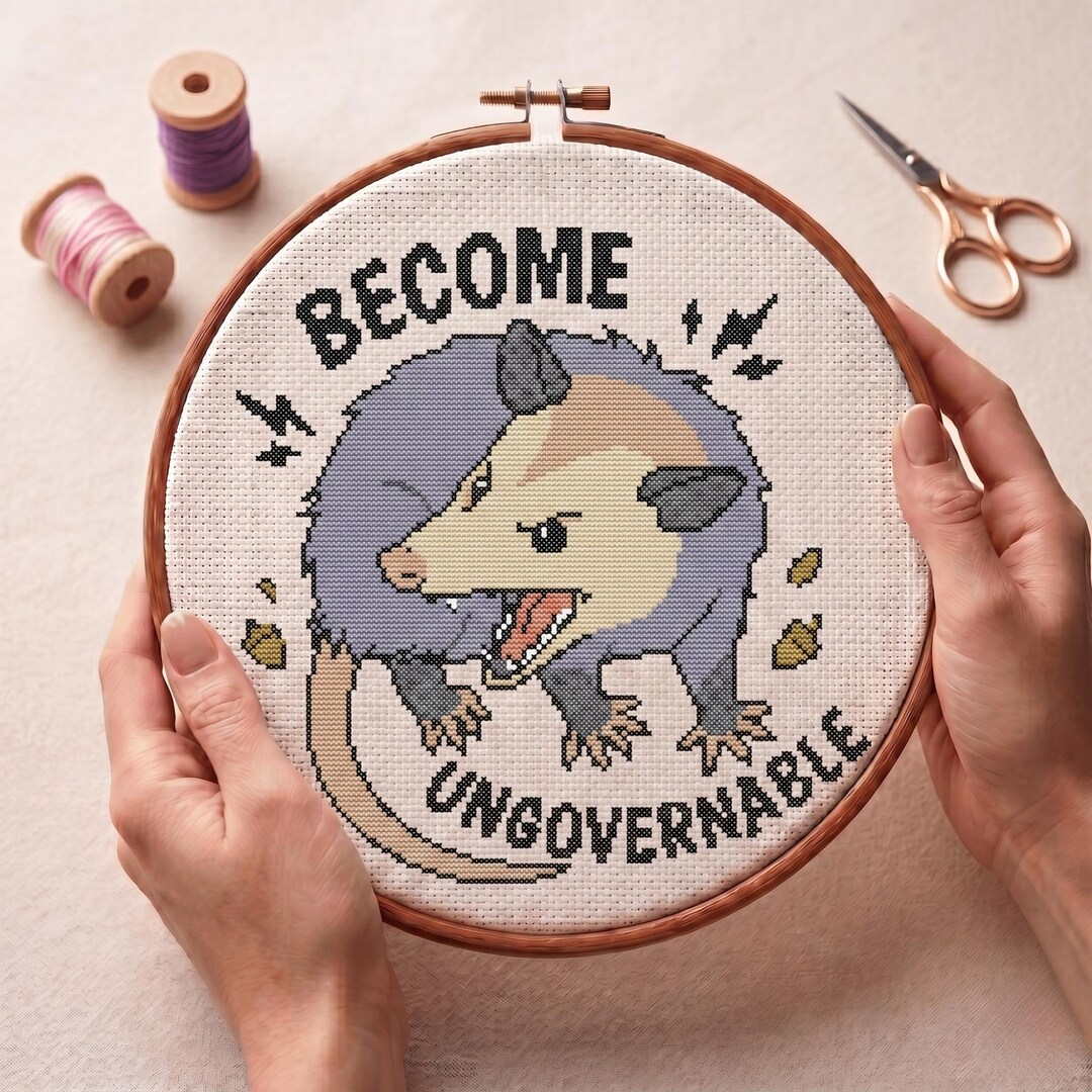 Become Ungovernable Possum Cross Stitch Pattern, Pattern Keeper ...