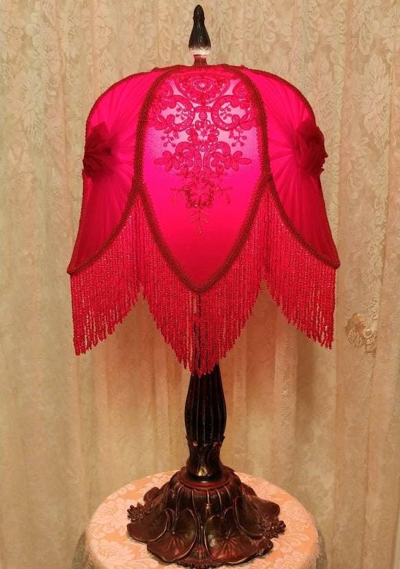 Vintage red lamp shade deals