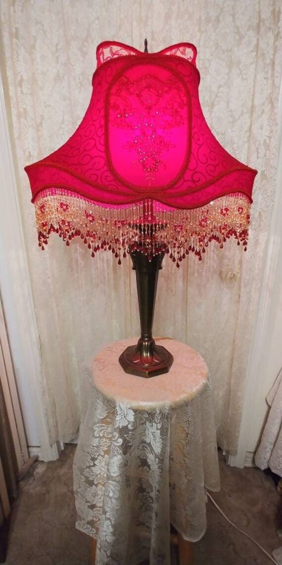 Red cheap victorian lampshade